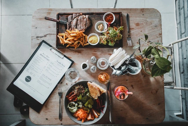 menu and food