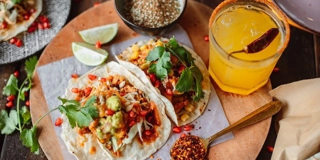 taco and cocktail